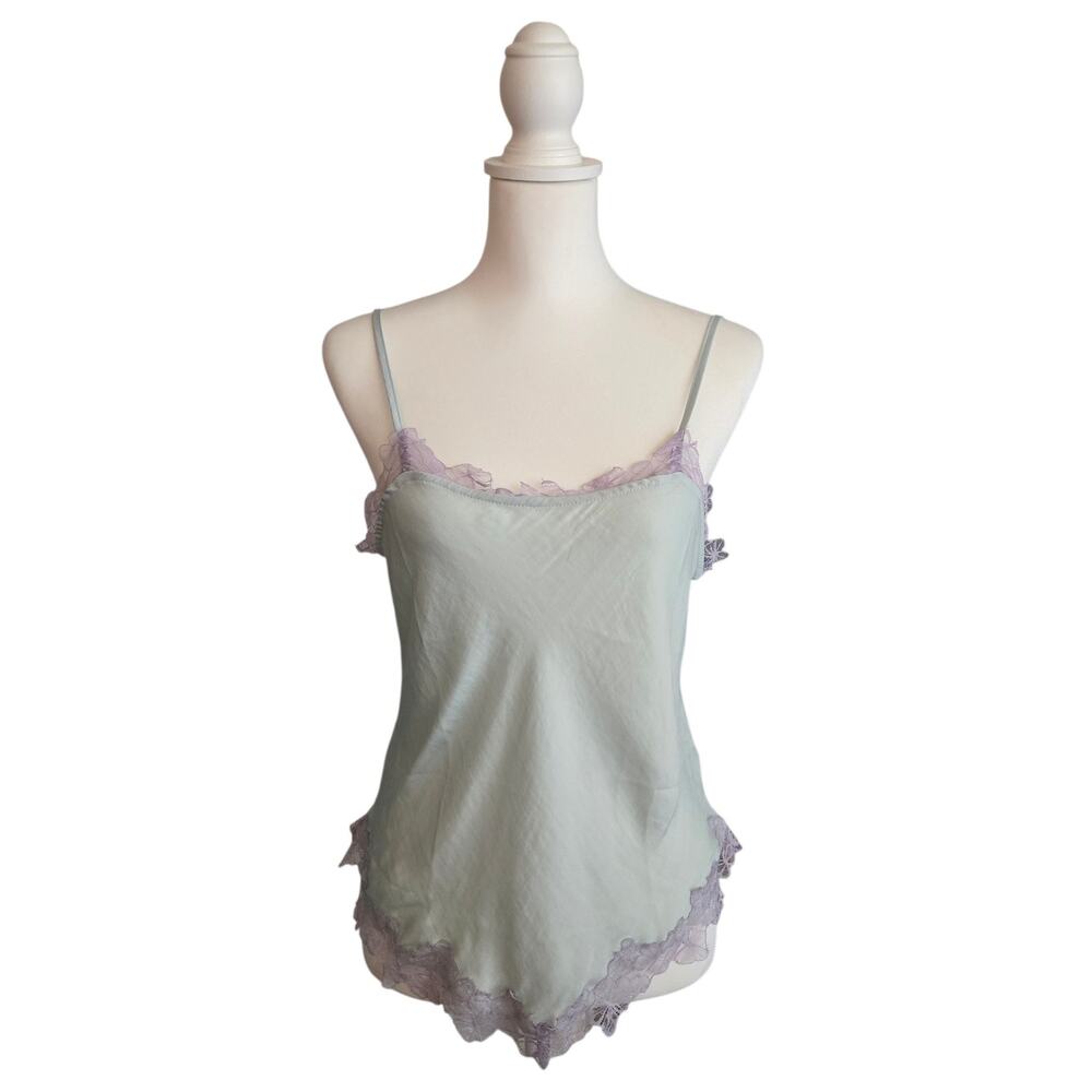 Fairycore Lingerie Lace Trim Cami Size S Mint Lilac Free People Intimately